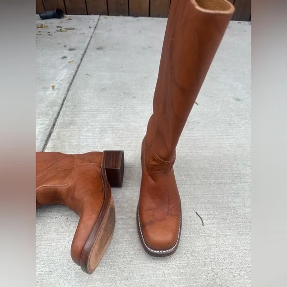 Frye Campus 14L Boots saddle Size 9 In Excellent Condition - Picture 3 of 8